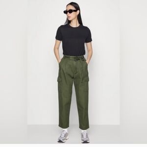 Gap Pleated Cargo Cypress Green Pants 100% Cotton Size 6